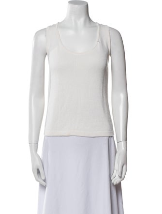 St. John Scoop Neck Sleeveless Top