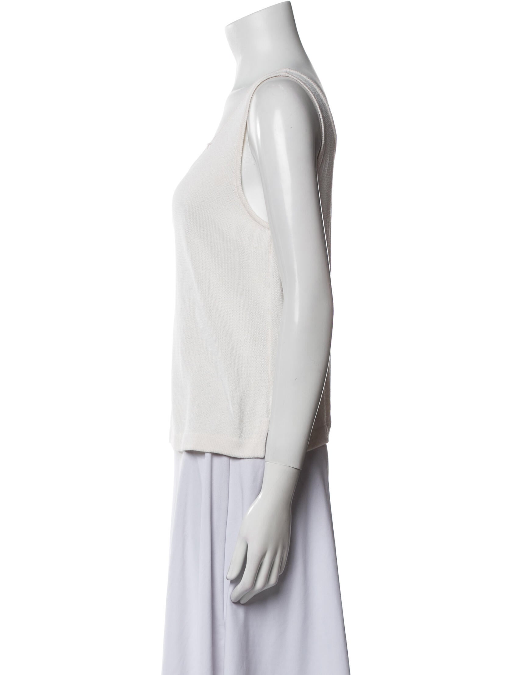 St. John Scoop Neck Sleeveless Top