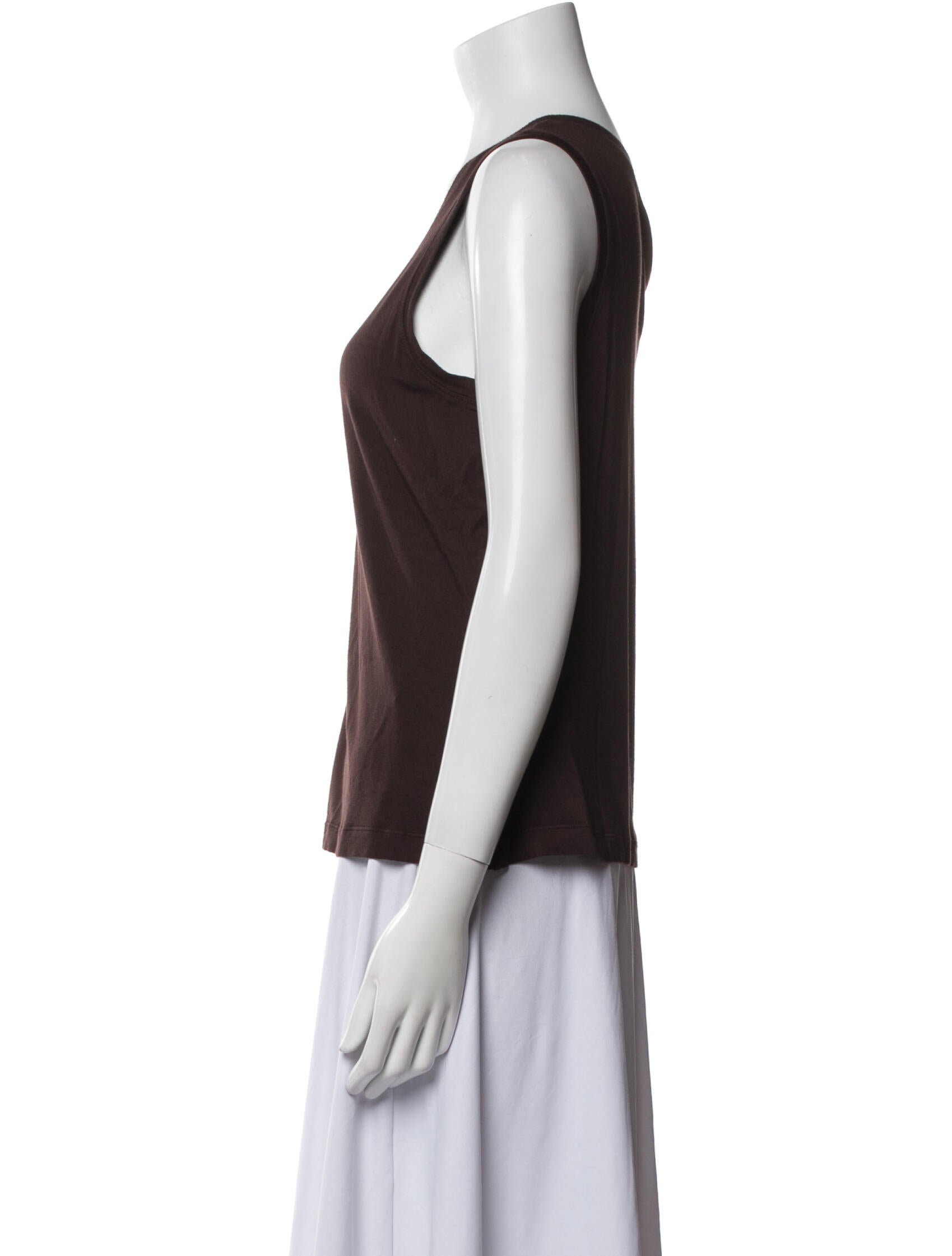St. John Scoop Neck Sleeveless Top