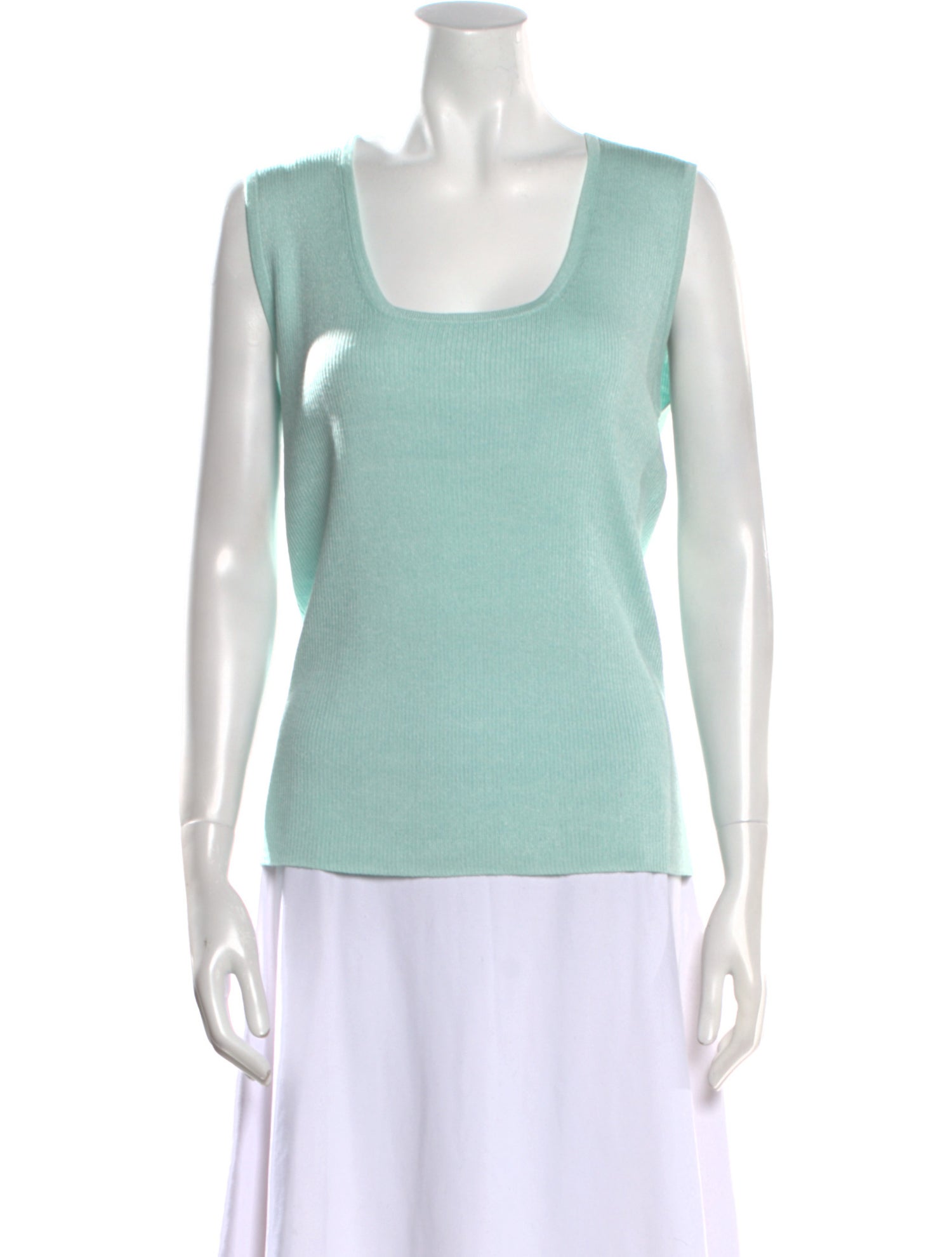 St. John Square Neckline Sleeveless Top