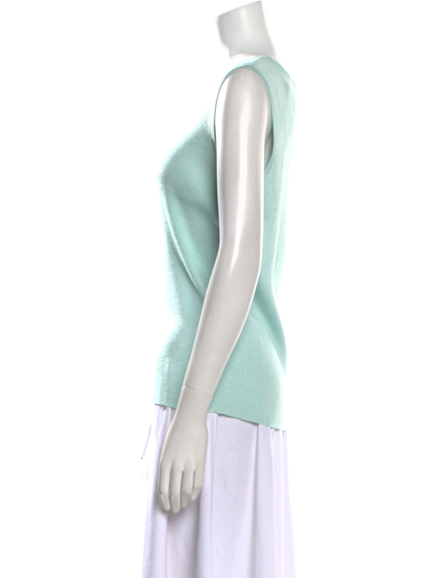 St. John Square Neckline Sleeveless Top