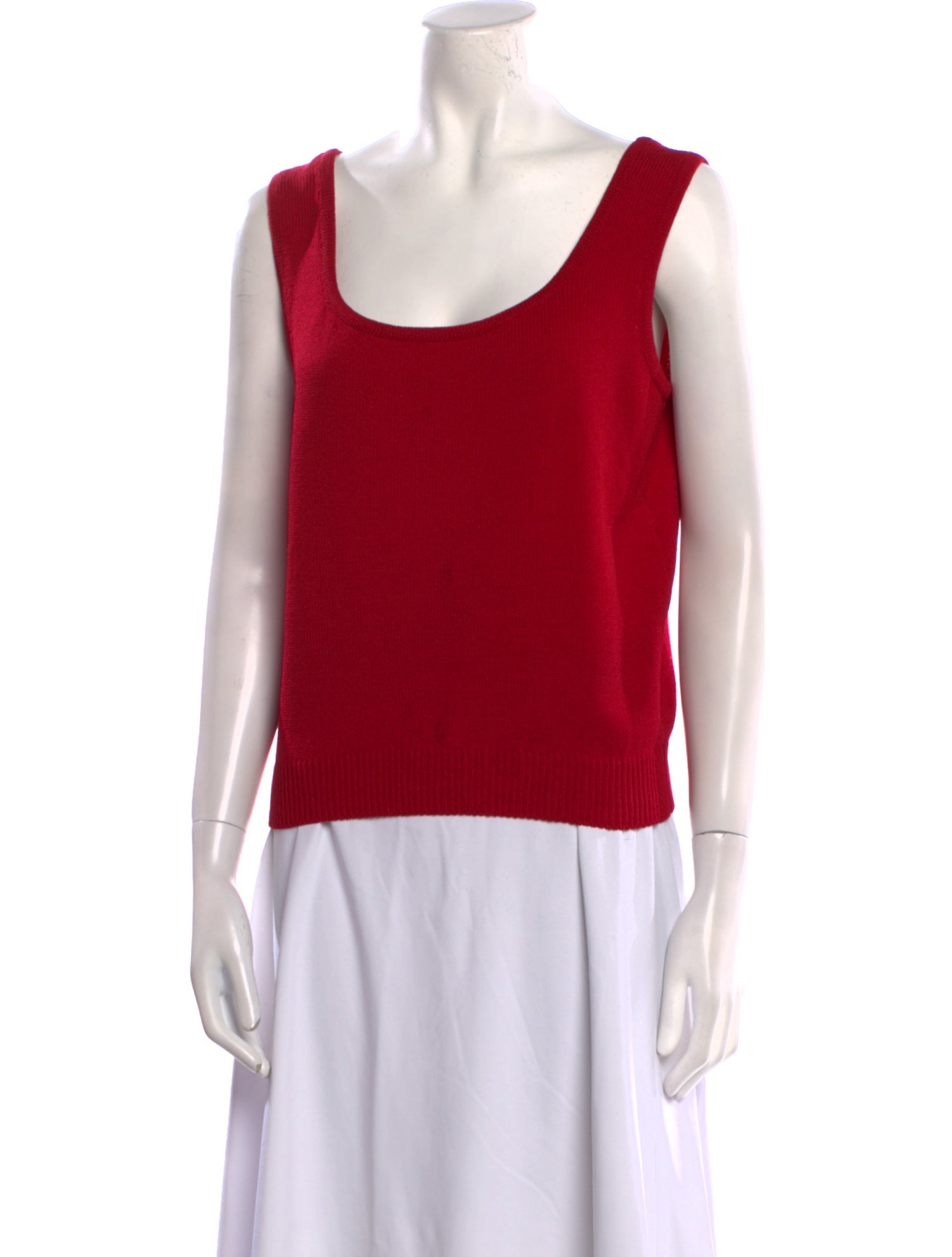 St. John Scoop Neck Sleeveless Top
