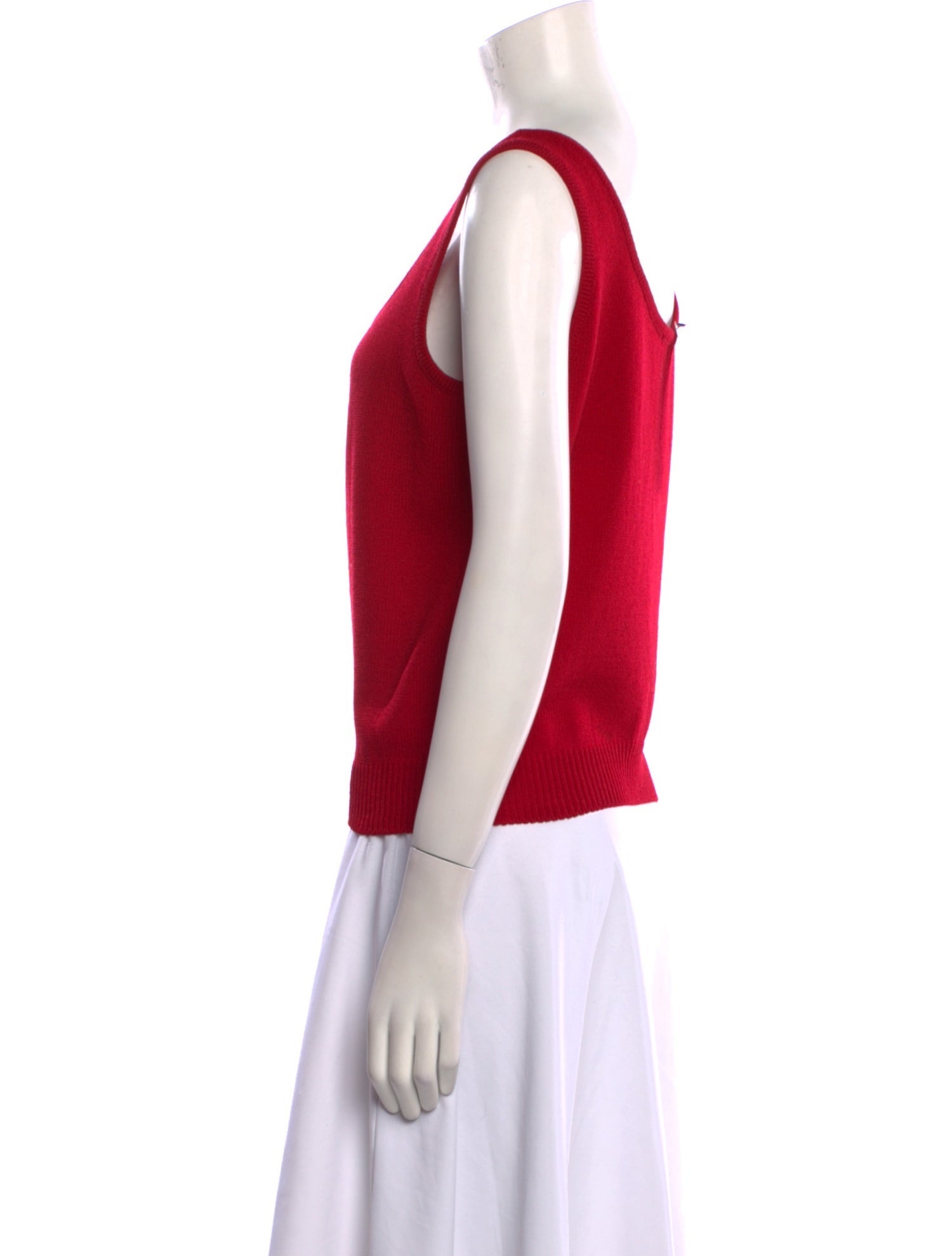 St. John Scoop Neck Sleeveless Top