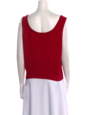 St. John Scoop Neck Sleeveless Top