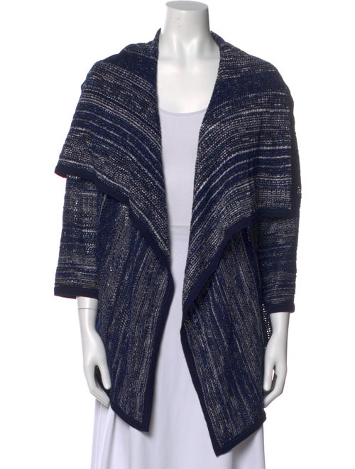 St. John Striped Open Front Sweater