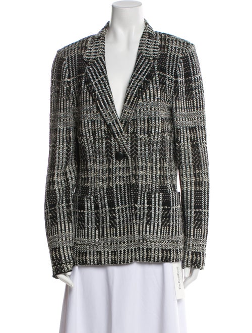 St. John Wool Plaid Print Sweater
