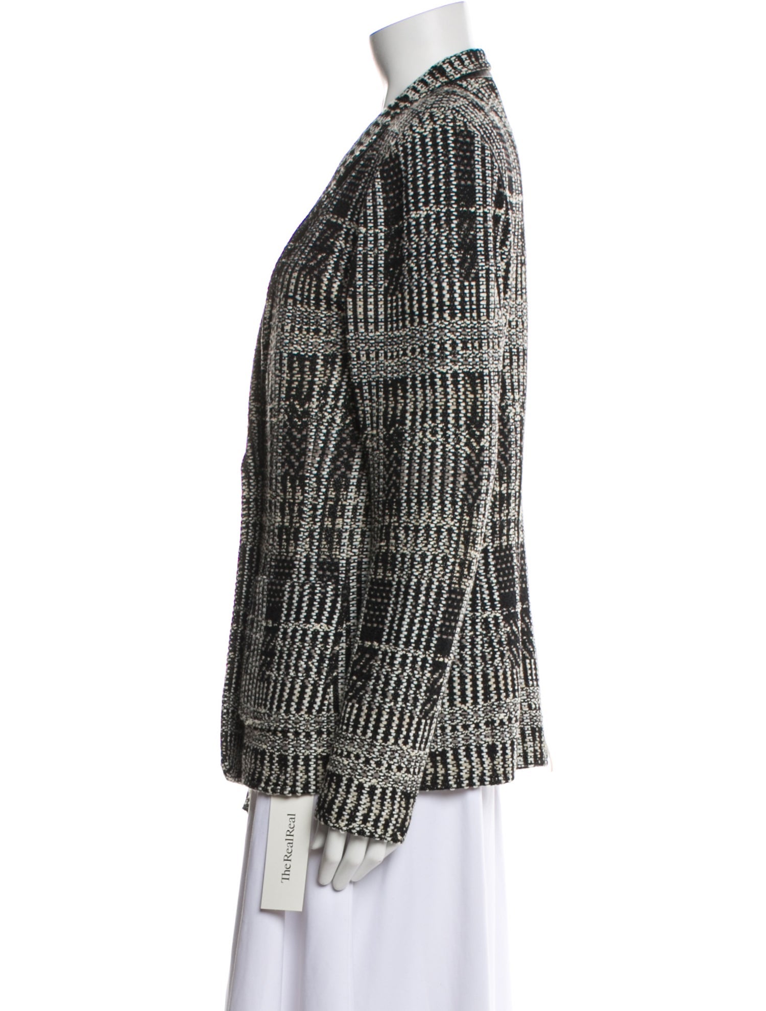 St. John Wool Plaid Print Sweater