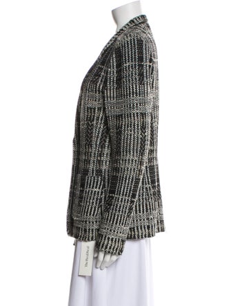 St. John Wool Plaid Print Sweater