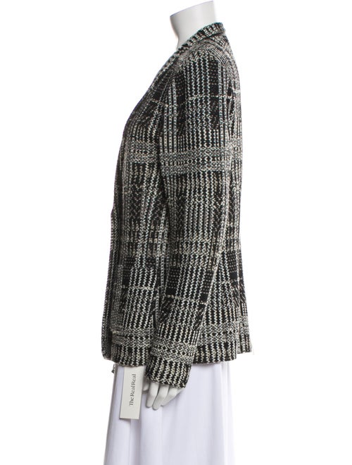 St. John Wool Plaid Print Sweater