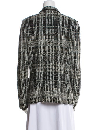 St. John Wool Plaid Print Sweater