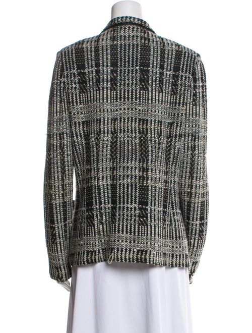 St. John Wool Plaid Print Sweater