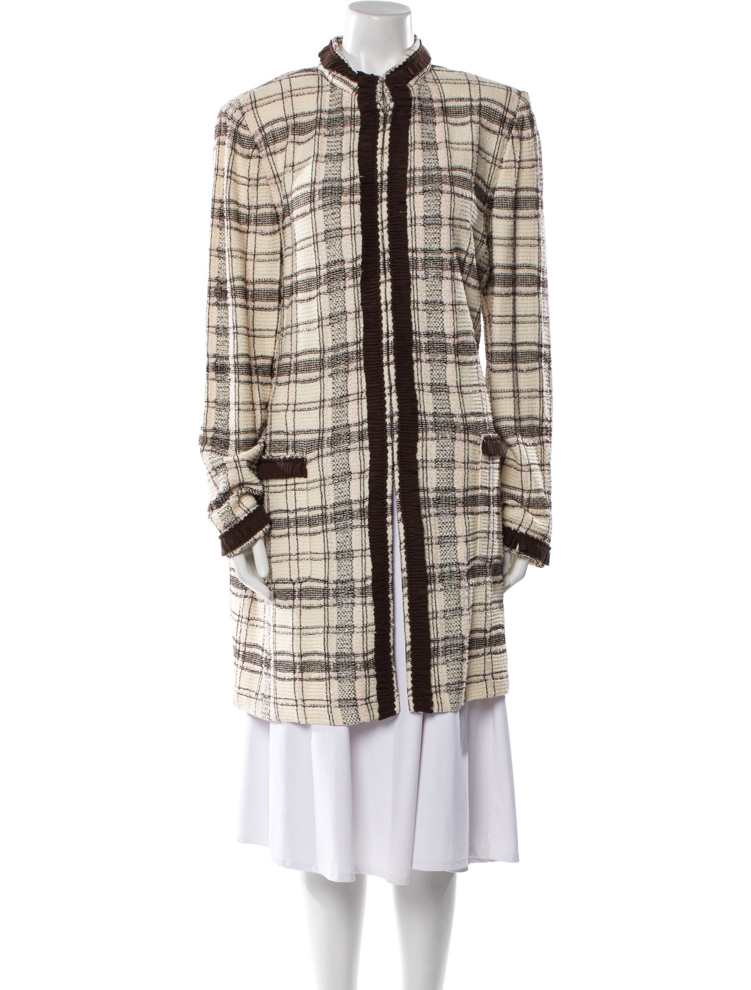 St. John Plaid Print Coat