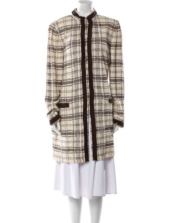 St. John Plaid Print Coat