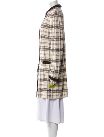 St. John Plaid Print Coat