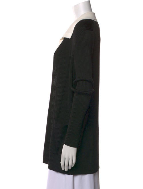 St. John Colorblock Pattern Open Front Sweater