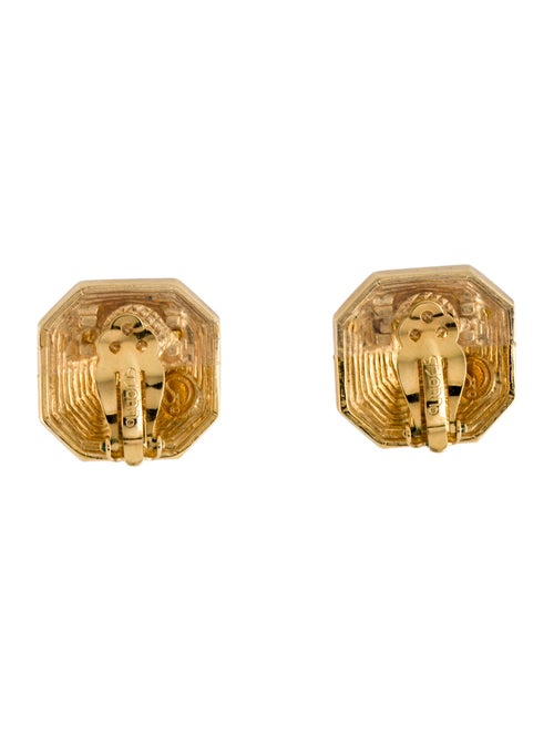 St. John Crystal & Enamel Clip-On Earrings