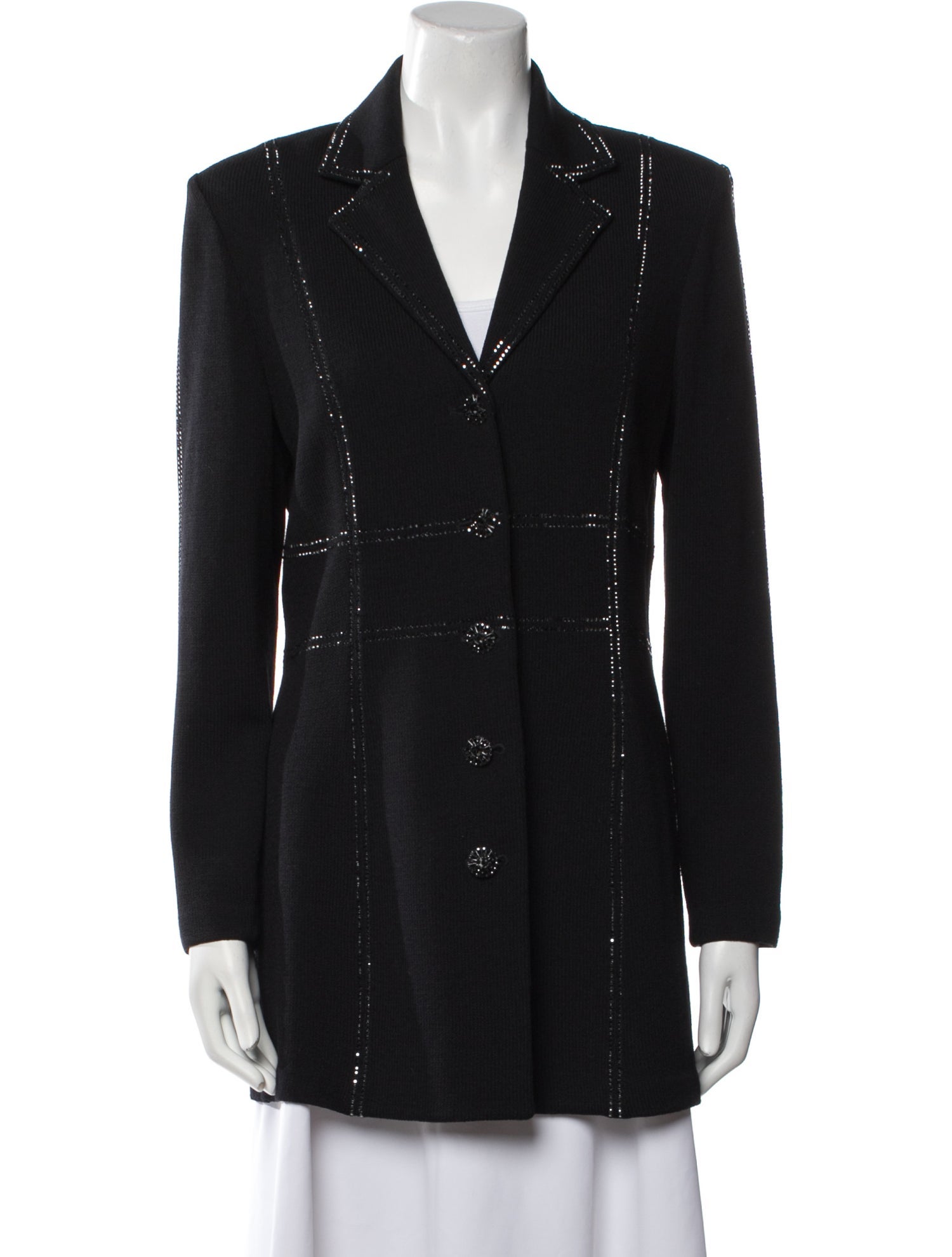 St. John Cable Knit Printed Blazer