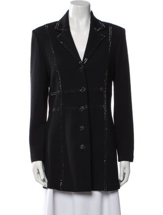 St. John Cable Knit Printed Blazer