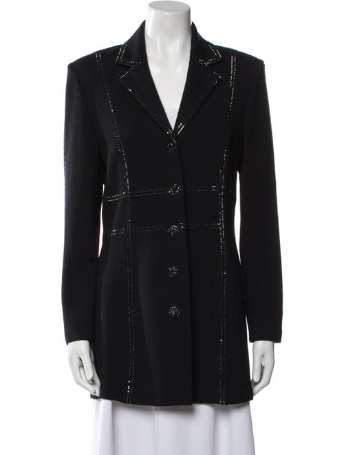 St. John Cable Knit Printed Blazer