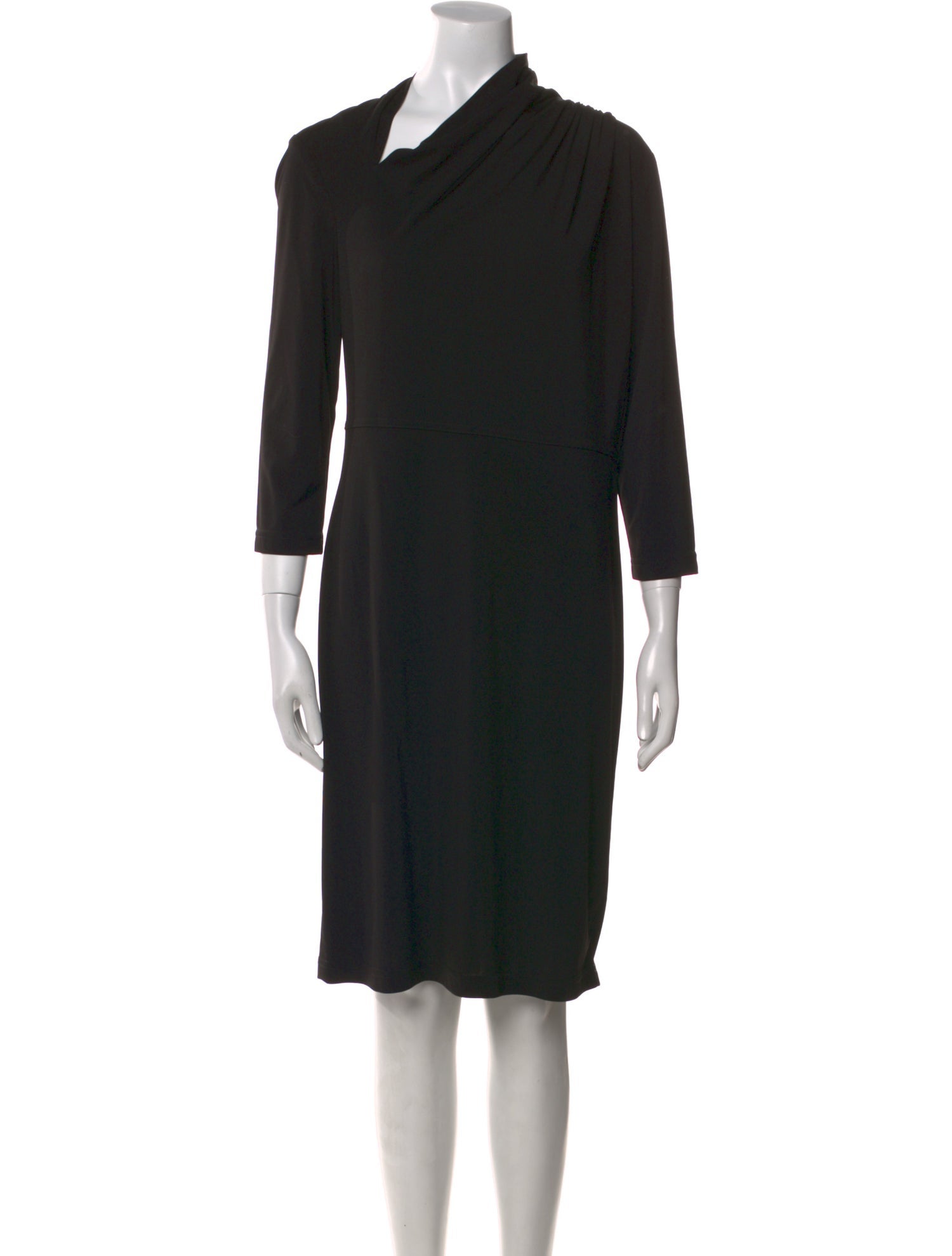 St. John Cowl Neck Knee-Length Dress