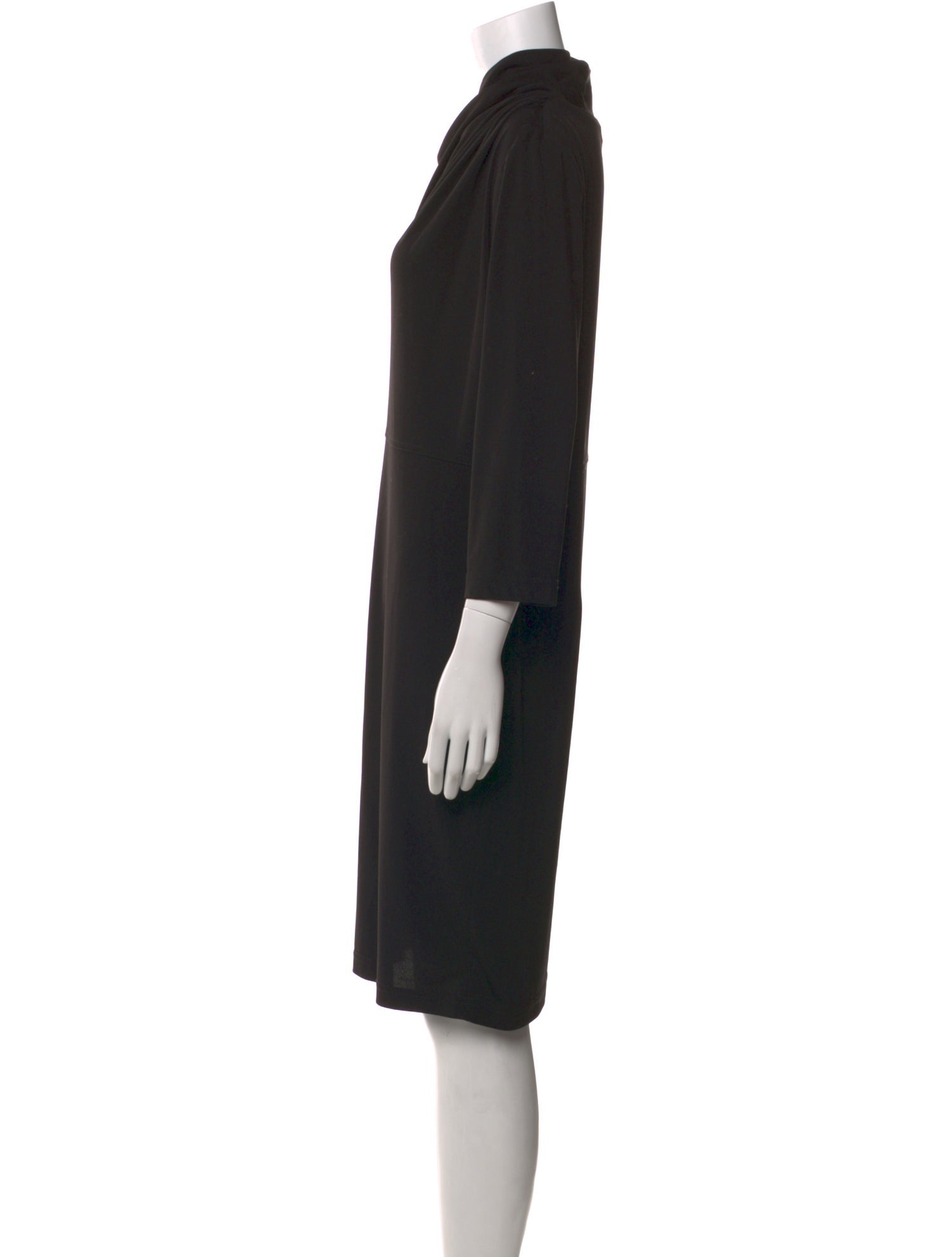 St. John Cowl Neck Knee-Length Dress