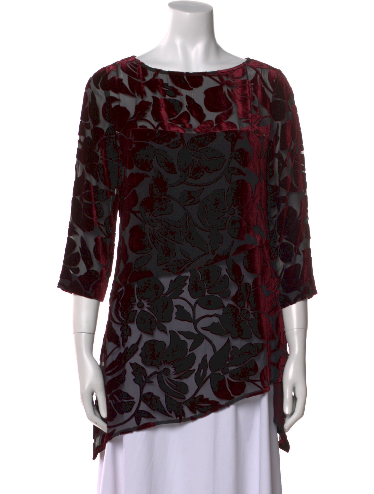 St. John Printed Bateau Neckline Blouse