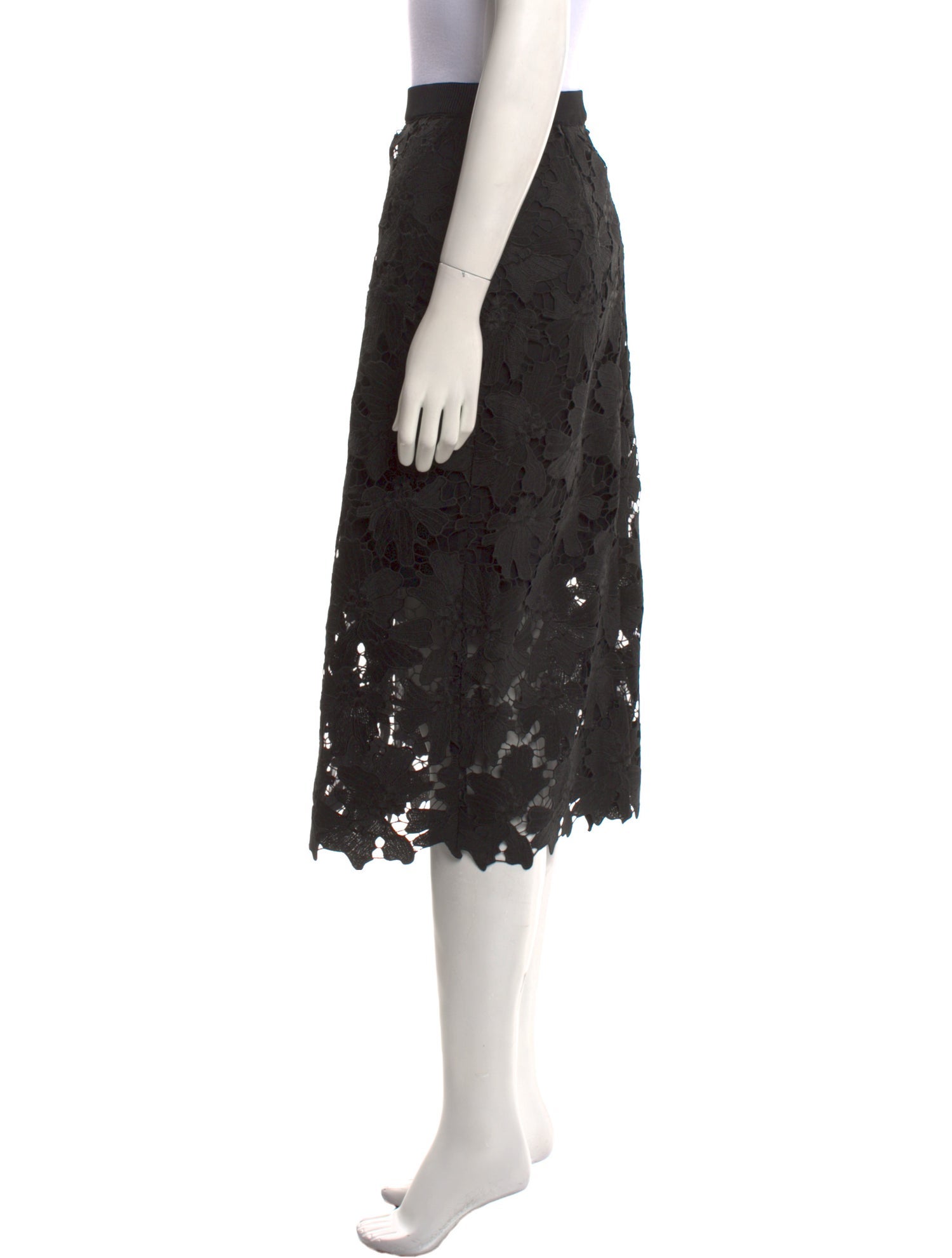 St. John Lace Pattern Midi Length Skirt