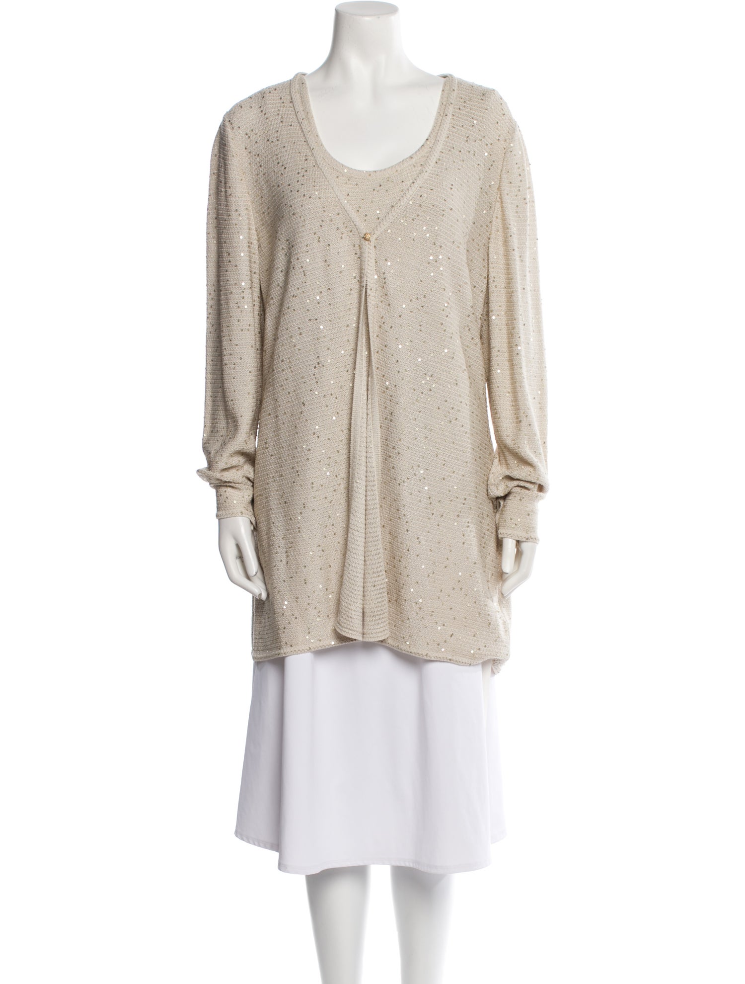 St. John Scoop Neck Long Sleeve Tunic