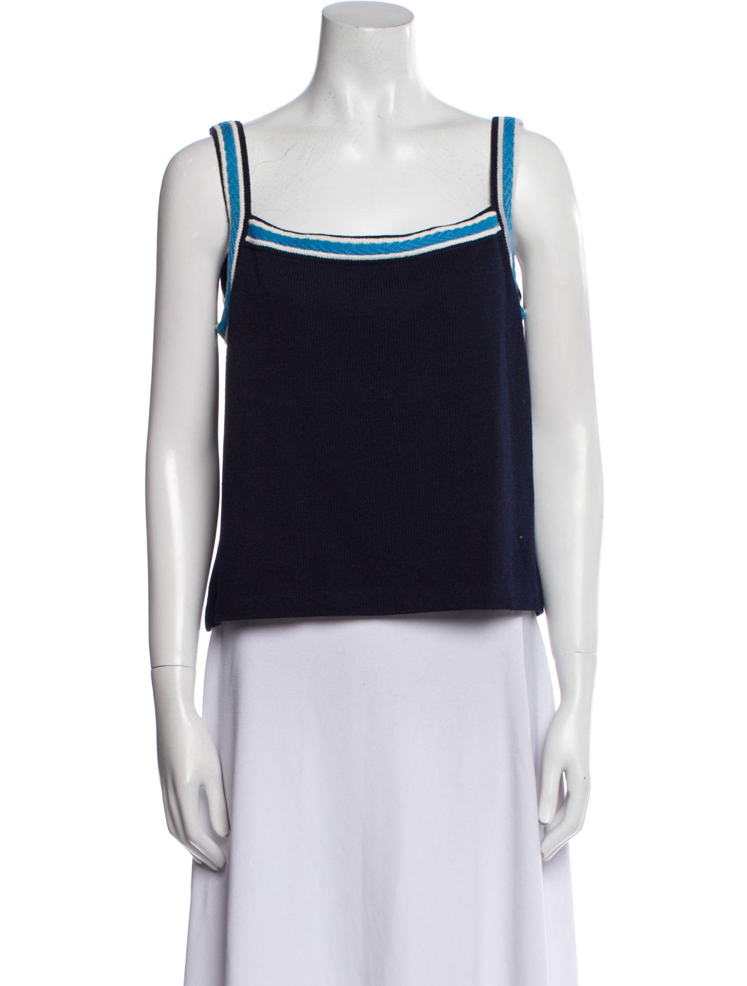 St. John Square Neckline Sleeveless Top