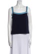 St. John Square Neckline Sleeveless Top