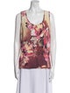 St. John Printed Scoop Neck Top