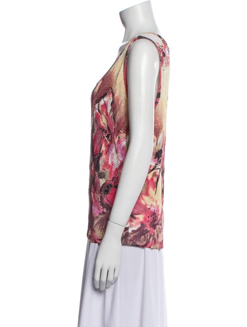 St. John Printed Scoop Neck Top