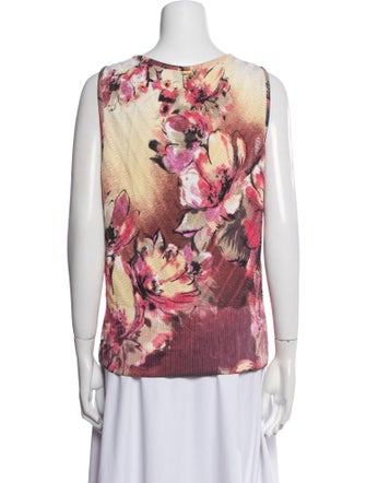 St. John Printed Scoop Neck Top