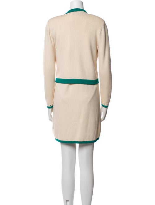 St. John Wool Colorblock Pattern Dress Set