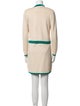 St. John Wool Colorblock Pattern Dress Set