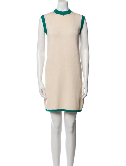 St. John Wool Colorblock Pattern Dress Set