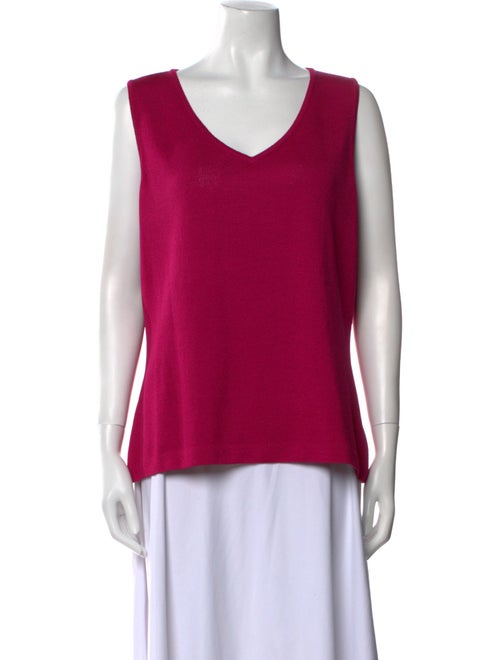 St. John Wool V-Neck Top