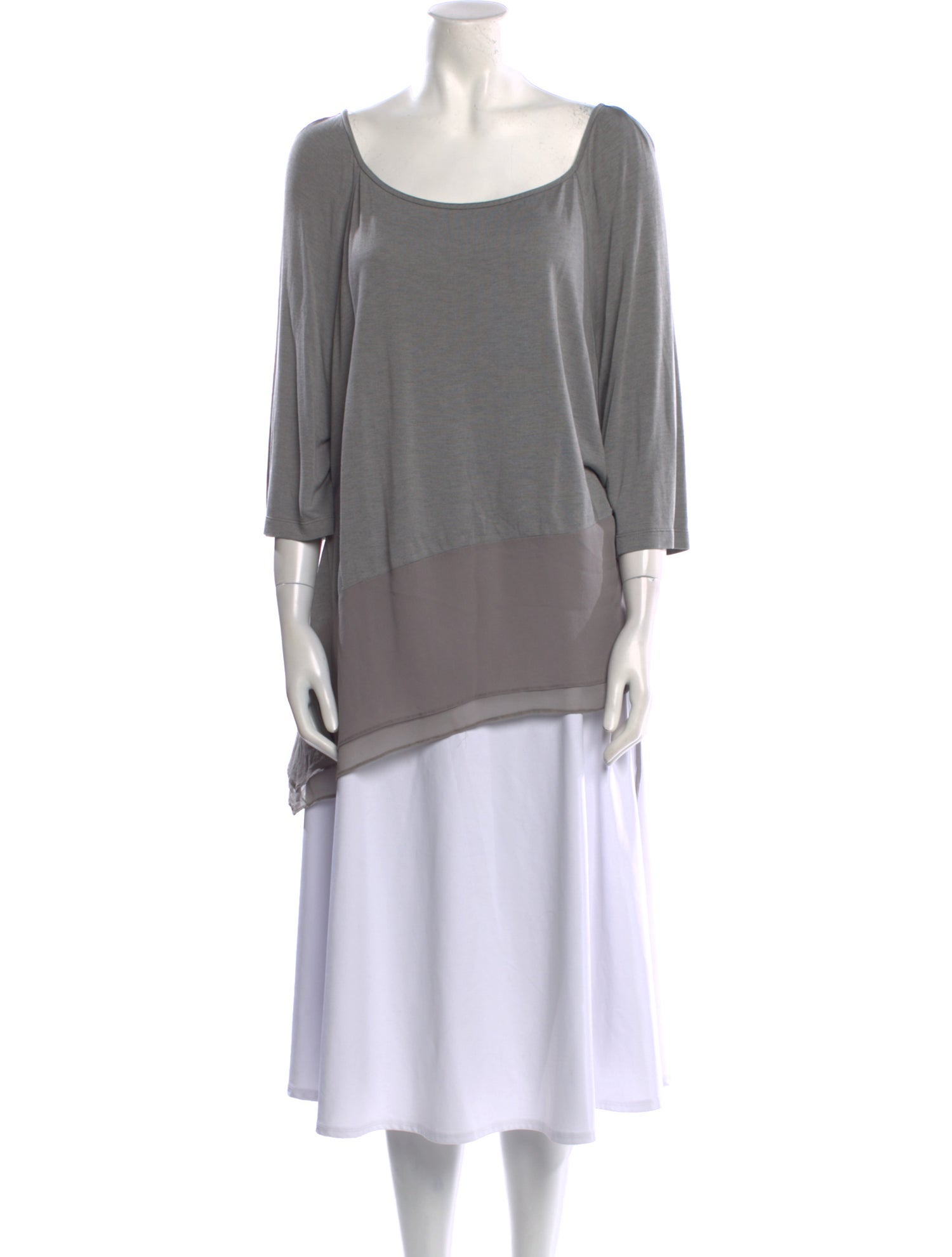 St. John Scoop Neck Three-Quarter Sleeve Tunic