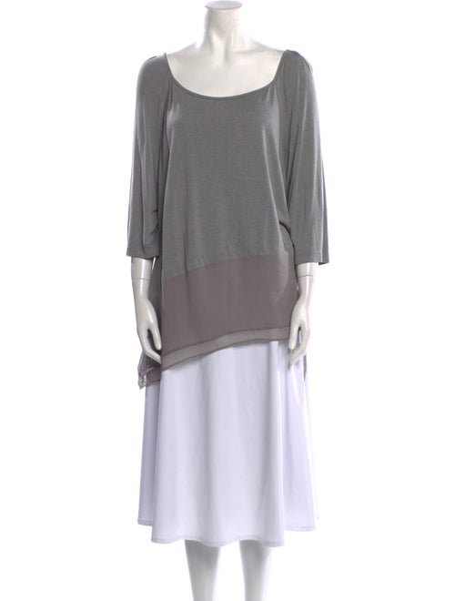 St. John Scoop Neck Three-Quarter Sleeve Tunic