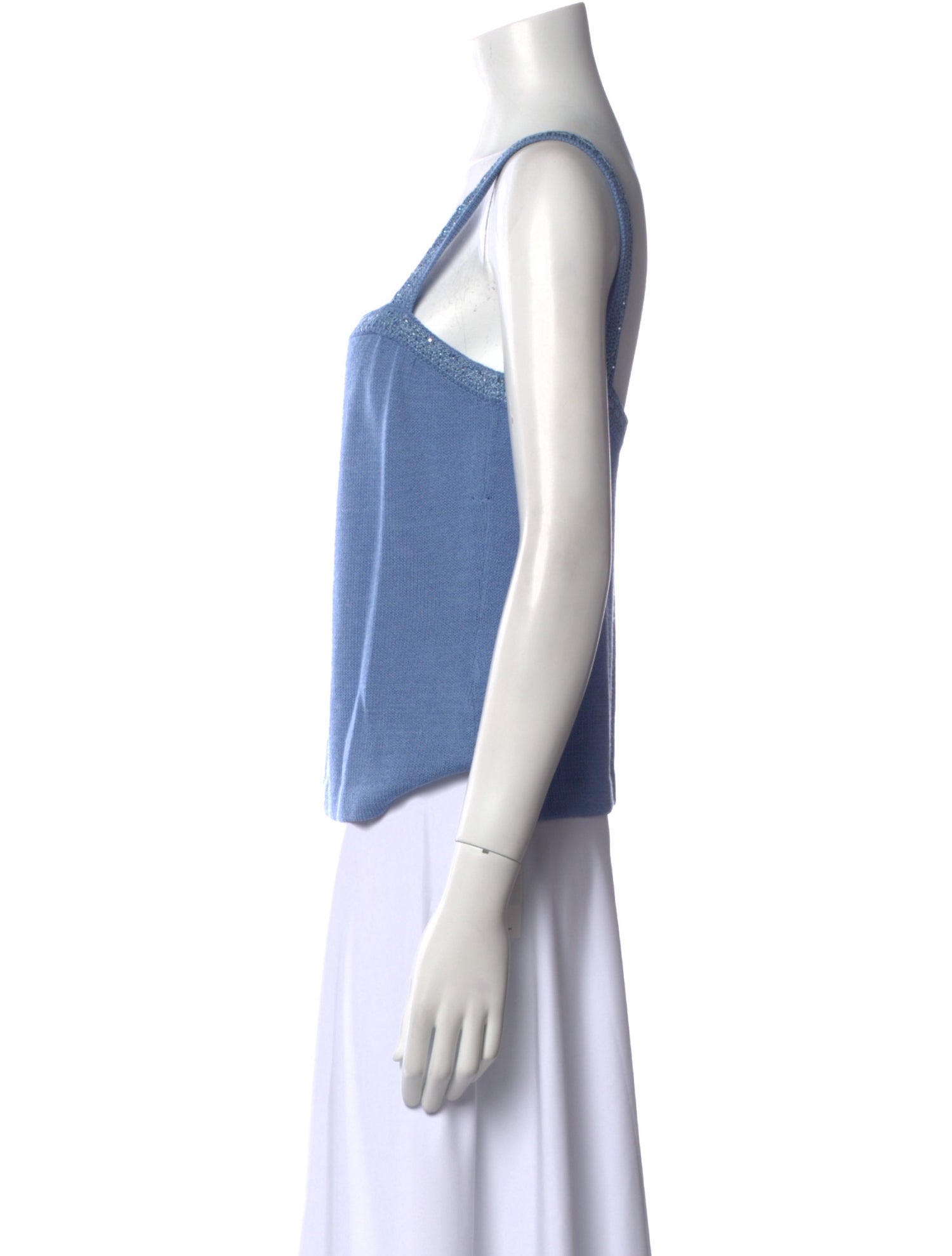 St. John Square Neckline Sleeveless Top