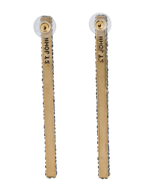 St. John Crystal Bar Drop Earrings
