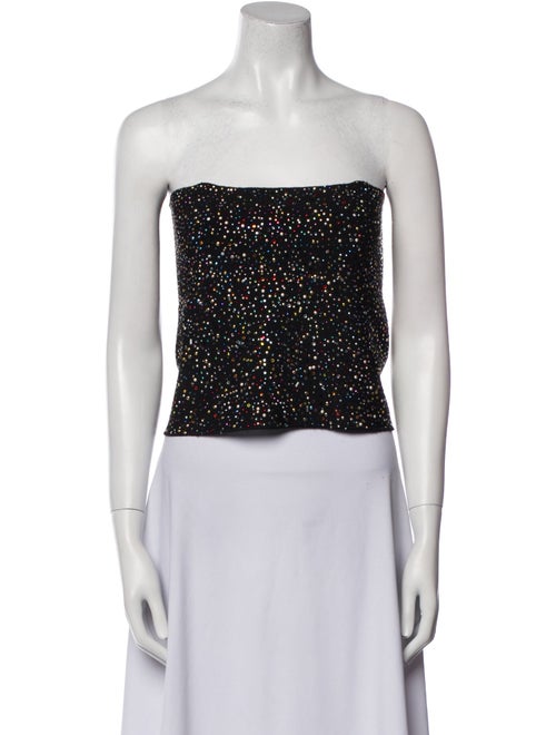 St. John Printed Strapless Crop Top