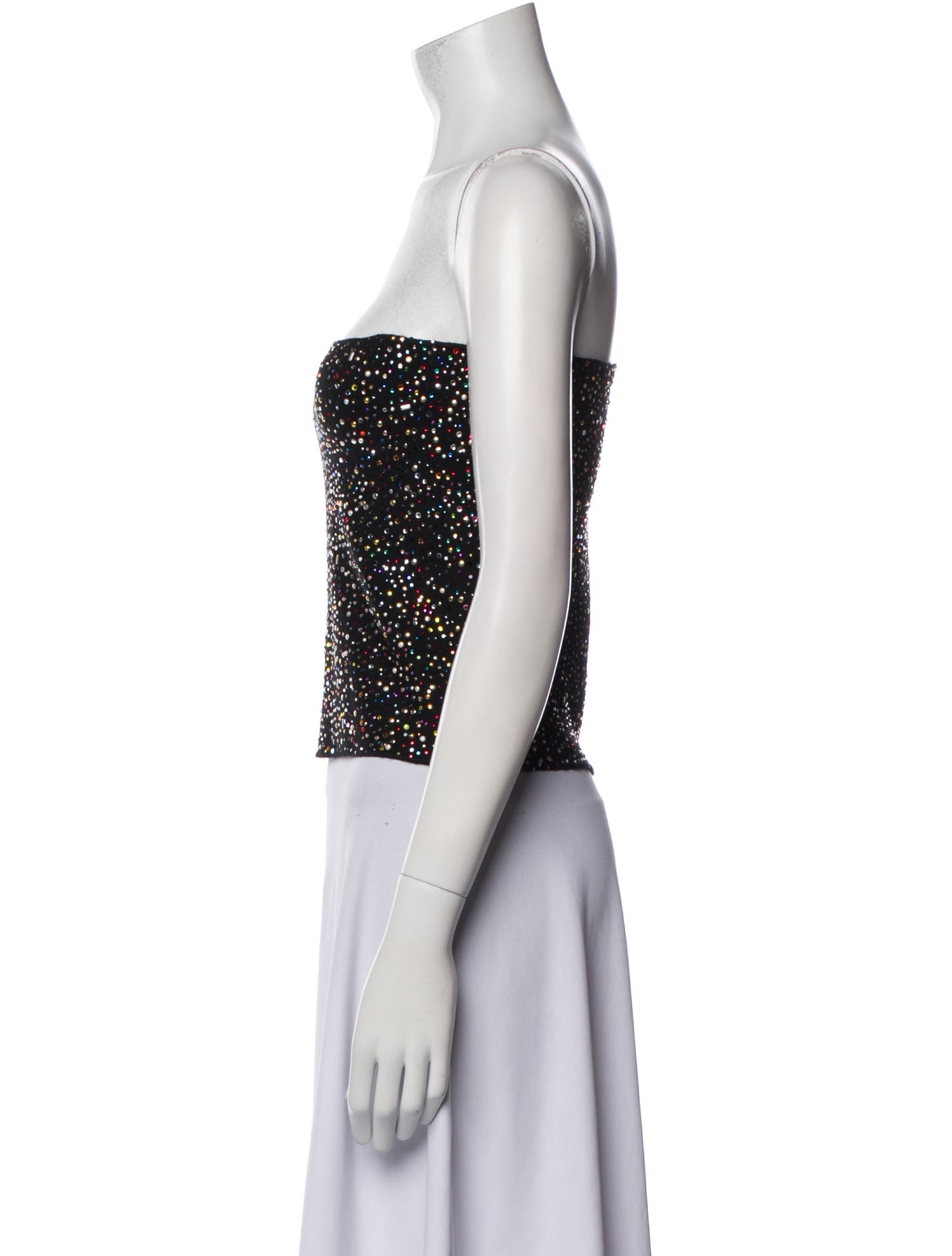 St. John Printed Strapless Crop Top