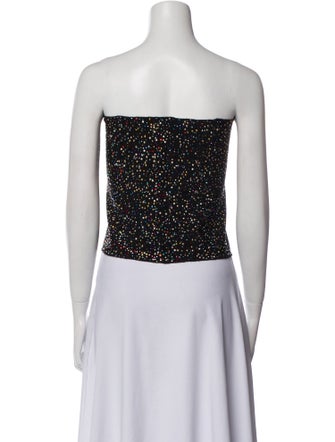 St. John Printed Strapless Crop Top