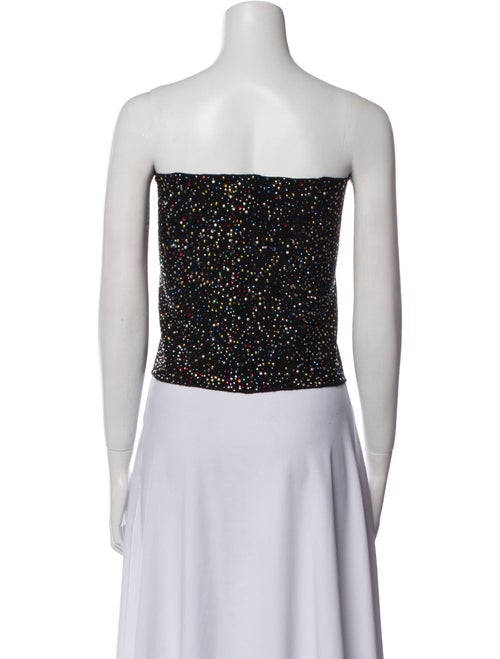 St. John Printed Strapless Crop Top