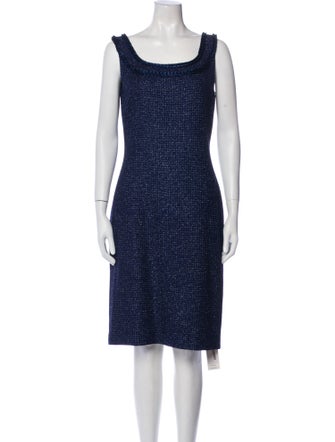 St. John Scoop Neck Knee-Length Dress