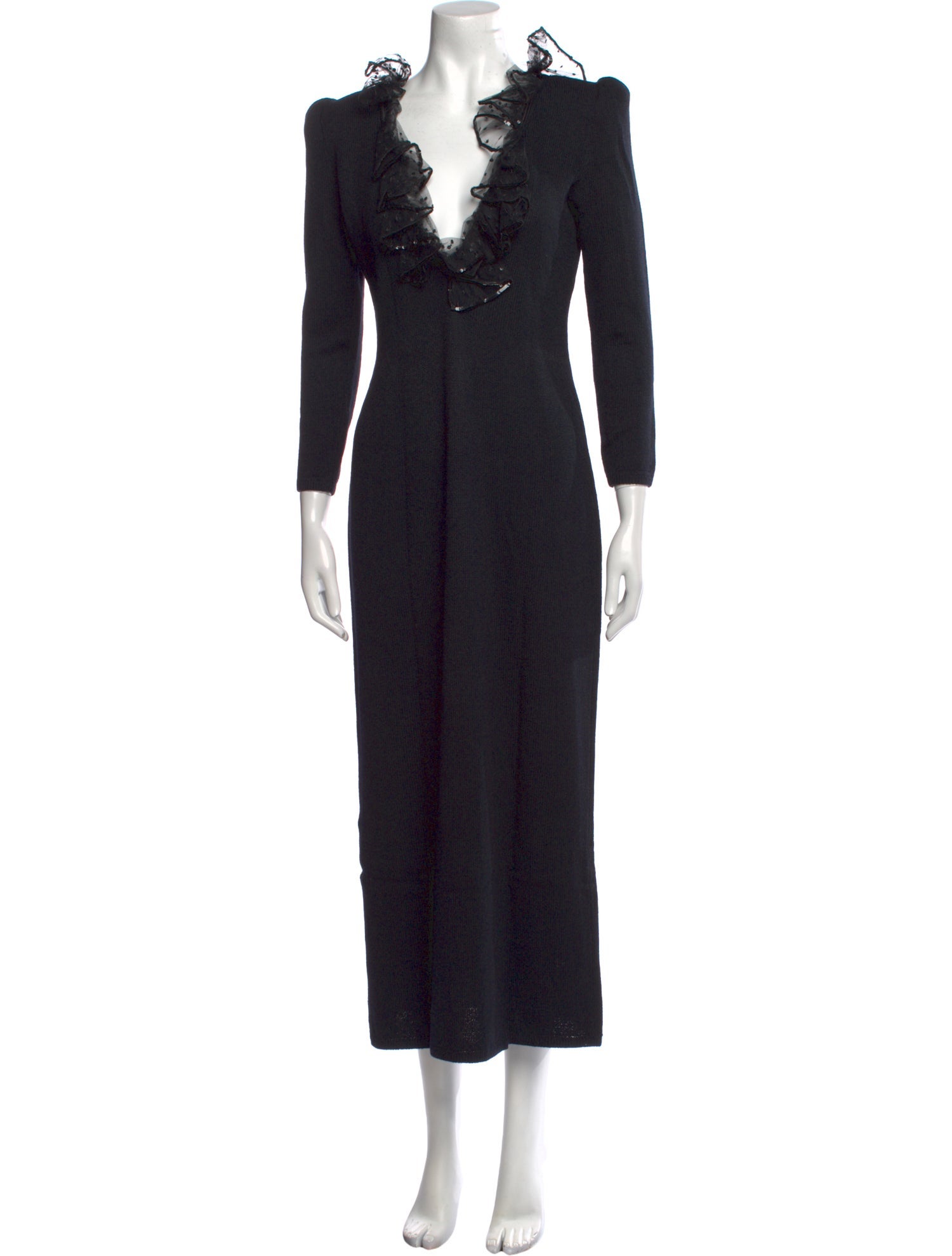 St. John V-Neck Midi Length Dress