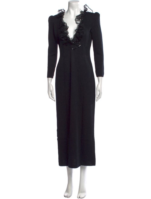 St. John V-Neck Midi Length Dress