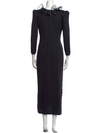 St. John V-Neck Midi Length Dress