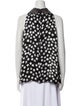 St. John Polka Dot Print Mock Neck Blouse